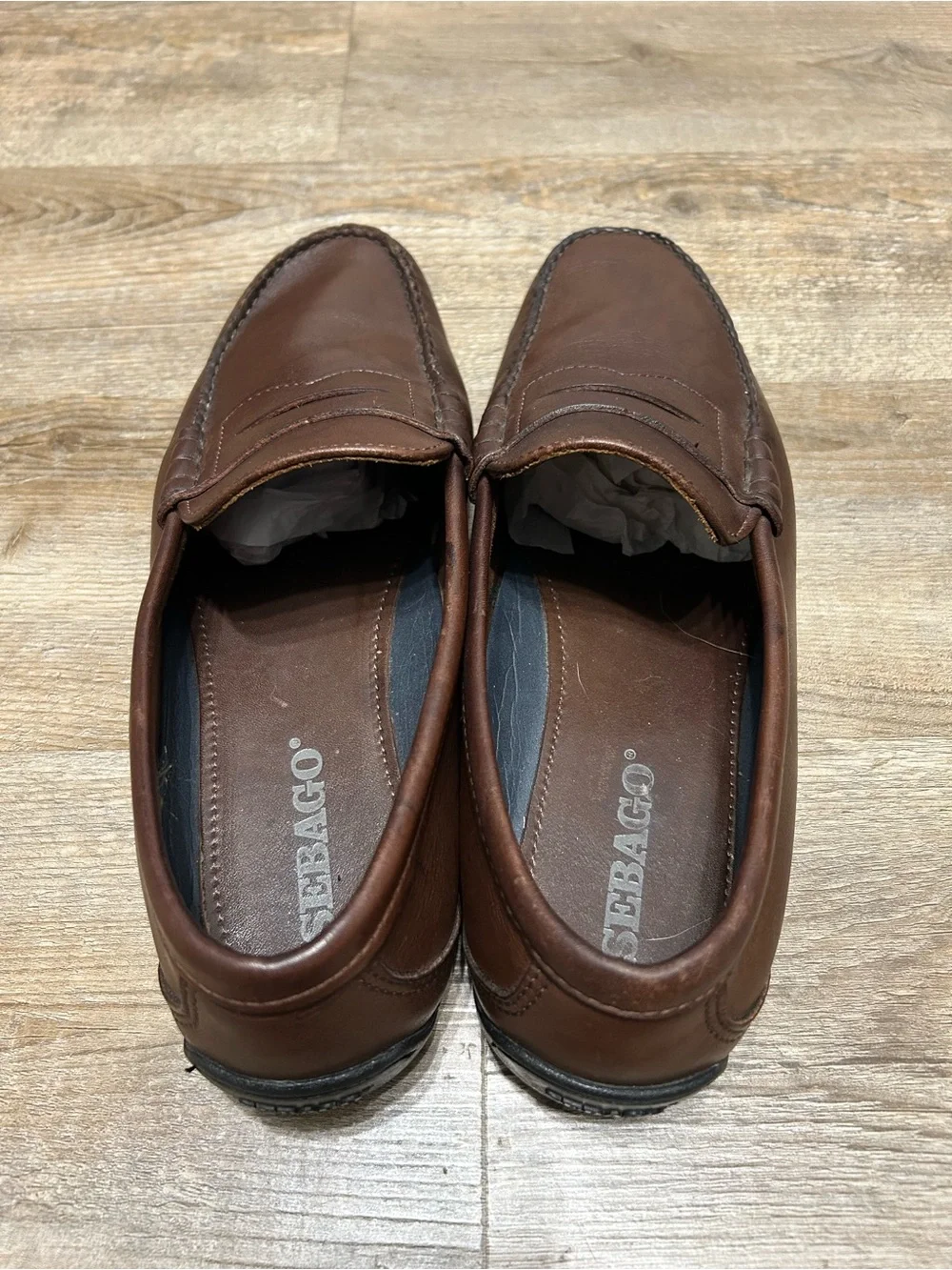 Sebago Men Size 9 M Brown Leather Slip On Penny Loafers Shoes Sebago Classic Dan Pigment Mens Brown Loafers & Slip Ons  main image 3